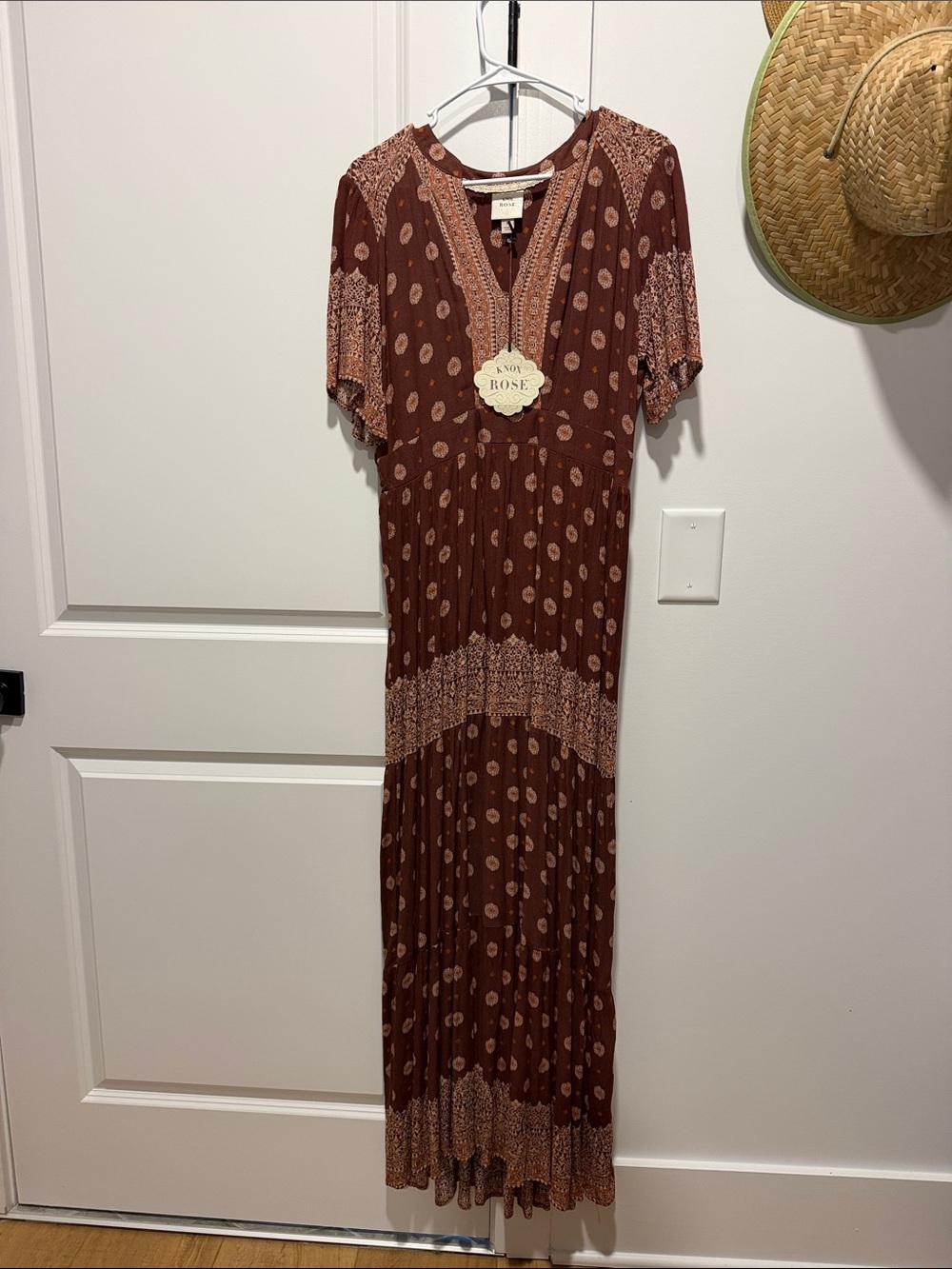 Knox Rose Rust Printed Maxi Dress